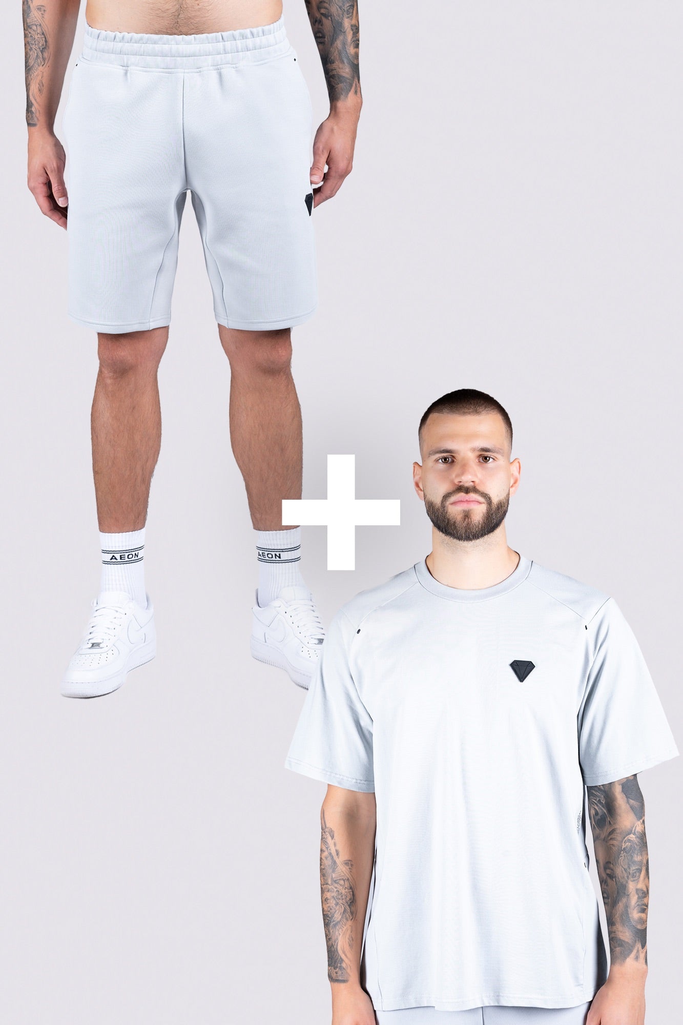 TECHPRO MENS SHORT BUNDLE - WOLF GREY (2 - PIECE) - Aeon Athletics