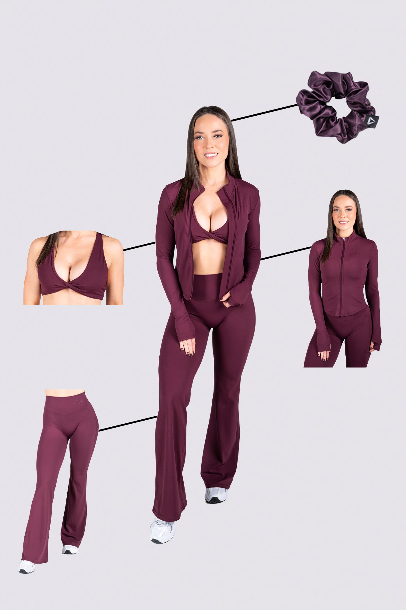 SECOND SKIN SCULPT BUNDLE - BURGUNDY (4 - PIECE) - Aeon Athletics